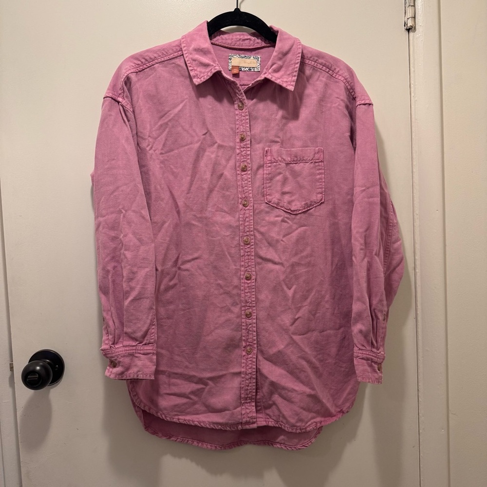 Pilcro Anthropologie Dusty Pink Oversized Button-Down Shirt